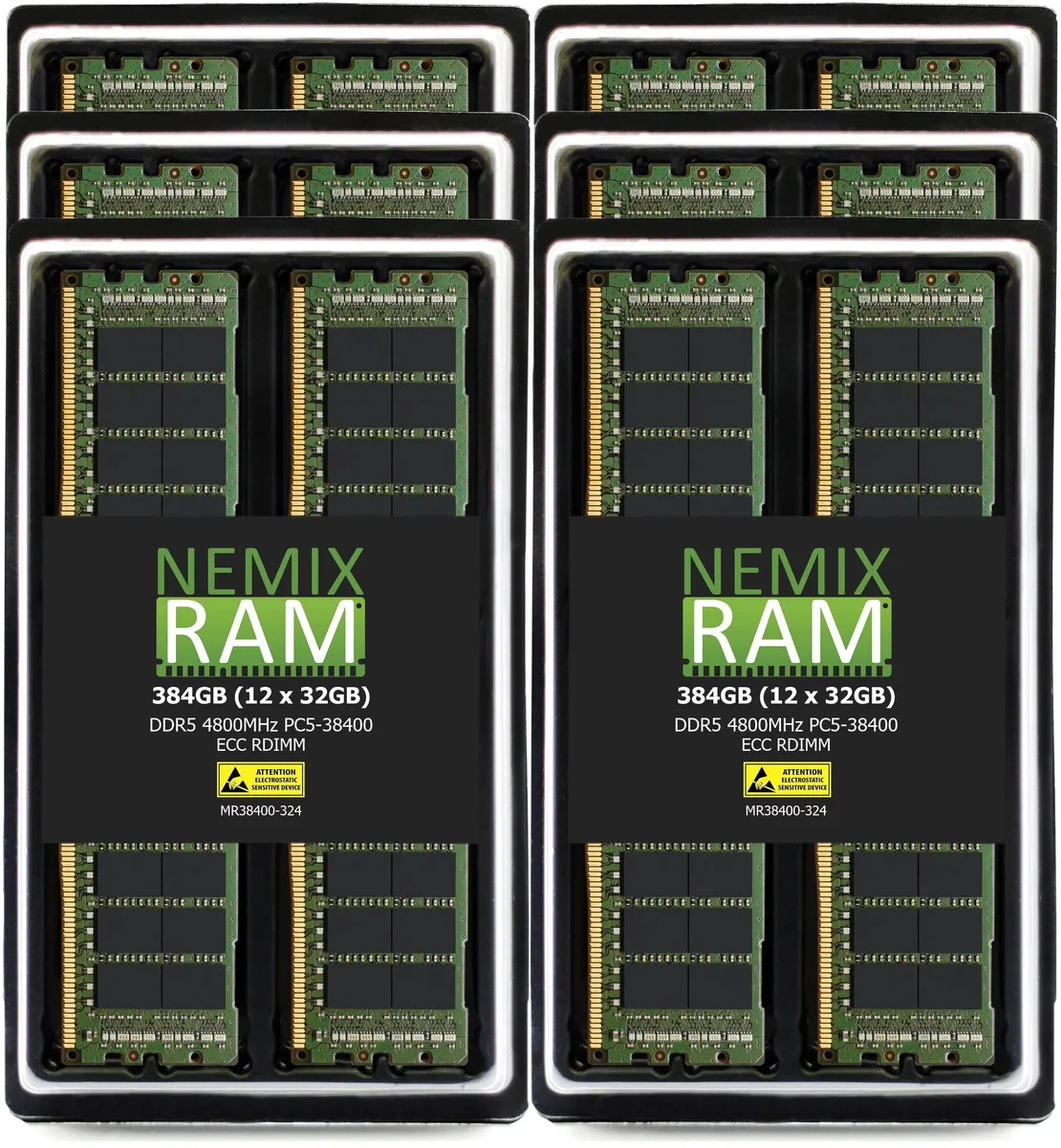 NEMIX RAM NEMIX RAM 384GB (12x32GB) DDR5 4800 CL40 2Rx4 ECC RDIMM server RAM — product photo