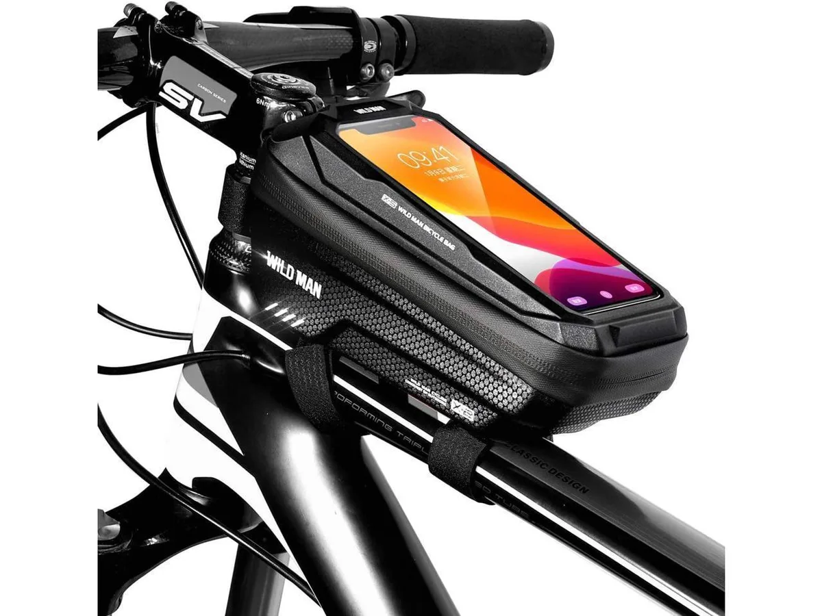 BONAEVER BONAEVER Bike Phone Bag Frame Bag Waterproof Handlebar Pouch Touch Screen Mount for Smartphone Under 6.5 Inch — product photo