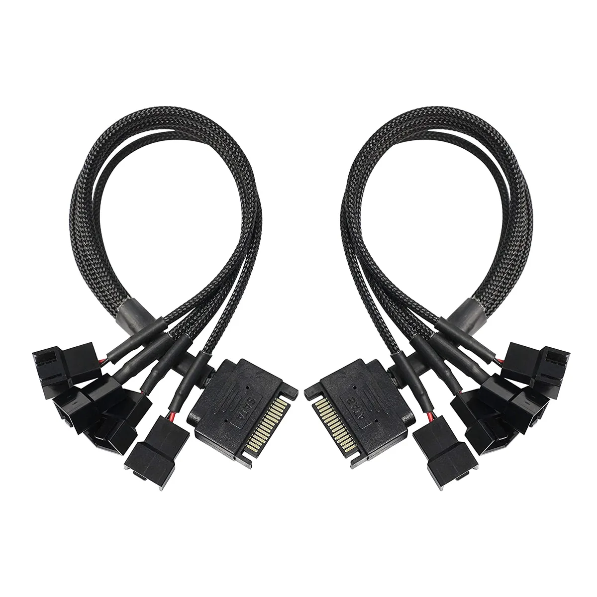 THE ORDINARY THE ORDINARY SATA to 4 x 3/4-Pin Fan Splitter Cable 28cm 2pcs — product photo