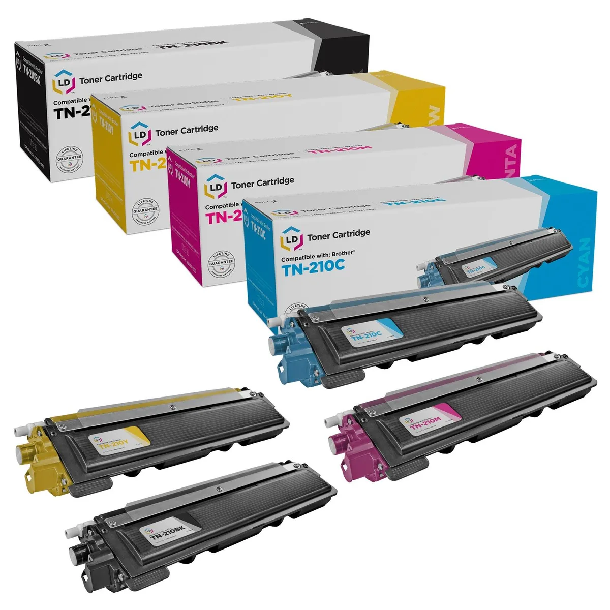 LD Products LD Products Compatible Brother TN210 Toner Cartridge 4-Pack (Black, Cyan, Magenta, Yellow) — product photo