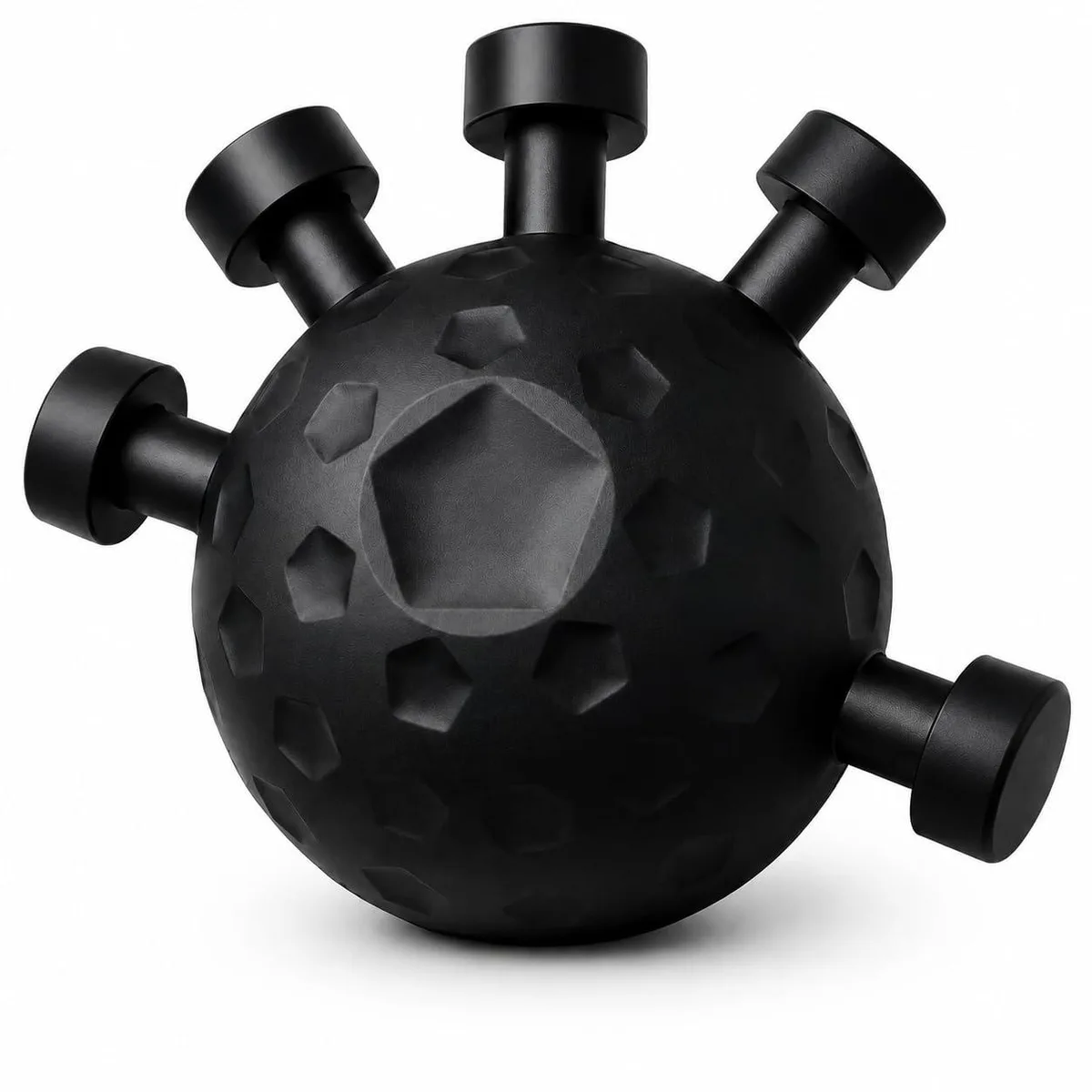 Black ABS hand grip ball strengthener, 4 in x 4 in x .1 in, 113 g