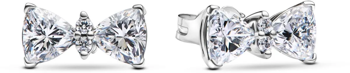 PANDORA PANDORA Timeless Sparkling Bow Stud Earrings Silver Multi — product photo