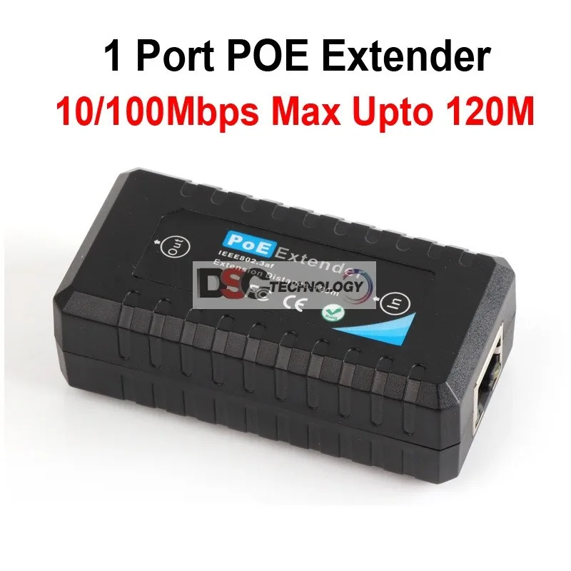 DiySecurityCameraWorld DiySecurityCameraWorld DSC-PoE-E1 1 Port 10/100M PoE Extender IEEE802.3af surveillance accessory — product photo