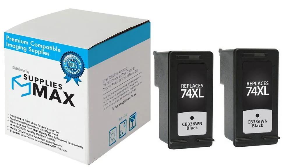 SuppliesMax SuppliesMax HP CH623BN Black Inkjet Cartridge 2-Pack 750 Pages — product photo