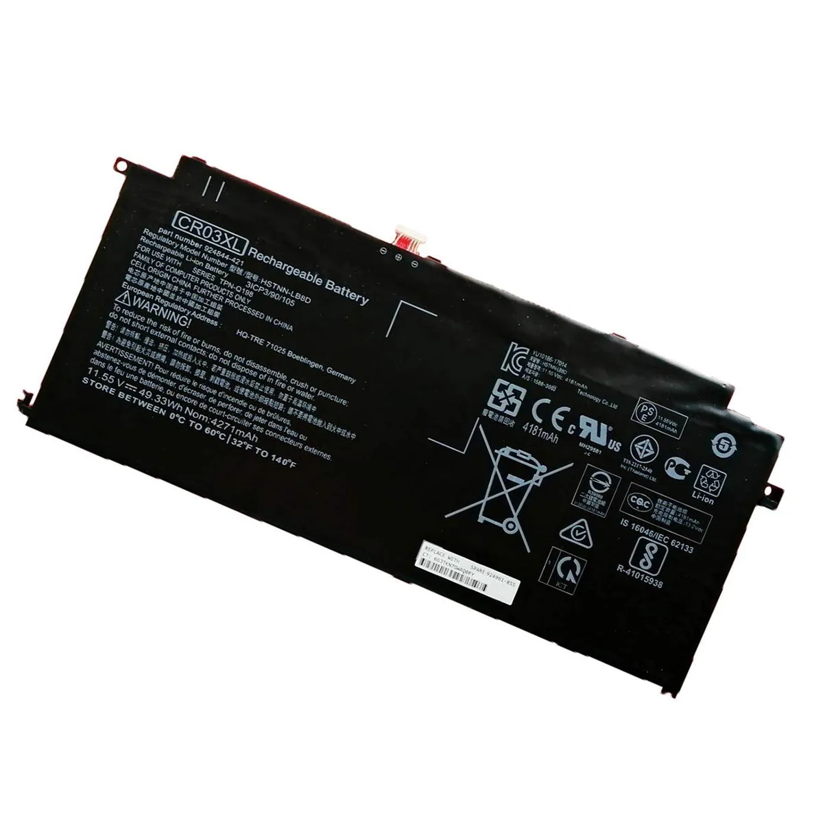 yingshou yingshou CR03XL laptop battery 11.55V 49.33Wh 4271mAh — product photo