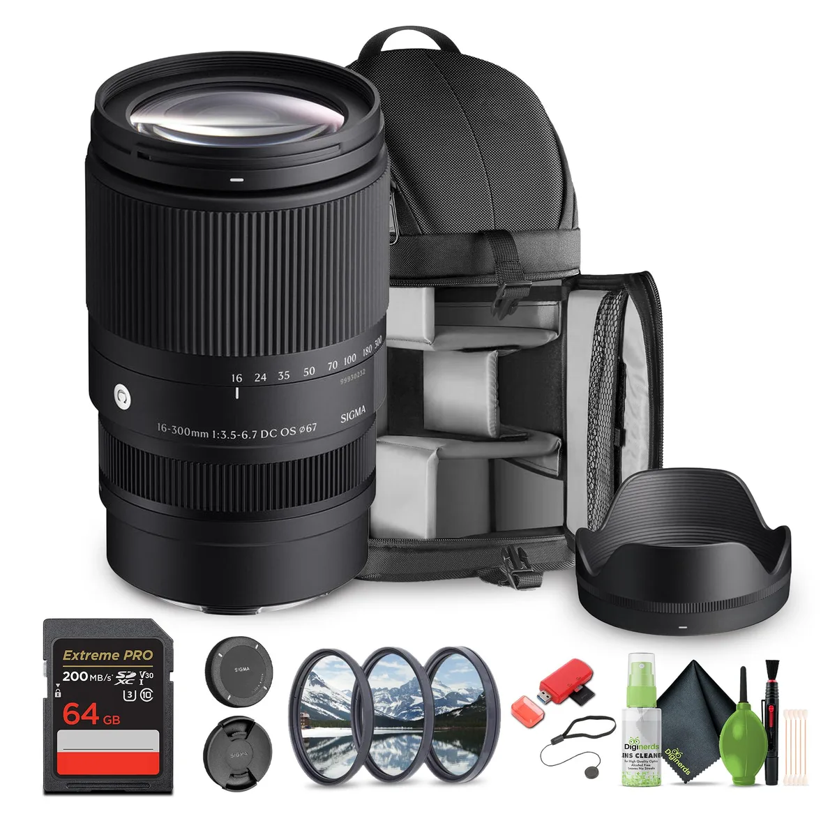 SIGMA SIGMA 16-300mm f/3.5-6.7 DC OS Contemporary Sony E Bundle 2 camera lens — product photo