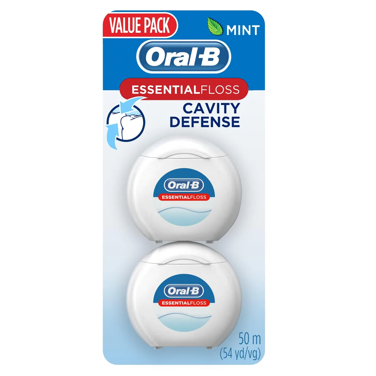 Two white plastic floss dispensers side by side
