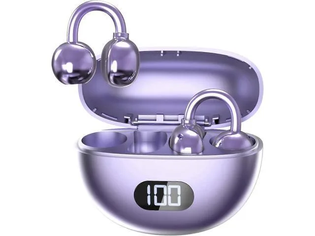 LORDWORLD LORDWORLD Open Ear Clip-On Headphones Purple 18H IPX7 Bluetooth 5.4 — product photo
