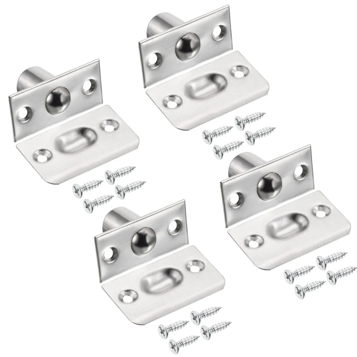 Unique-Bargains Unique-Bargains Door Ball Catch 4 Pack Stainless Steel Silver — product photo