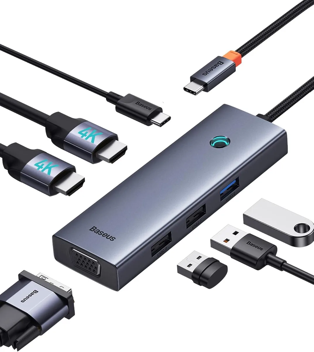 BFKK BFKK 7-in-1 USB-C Docking Station 3 Monitors 4K HDMI VGA 100W PD — product photo