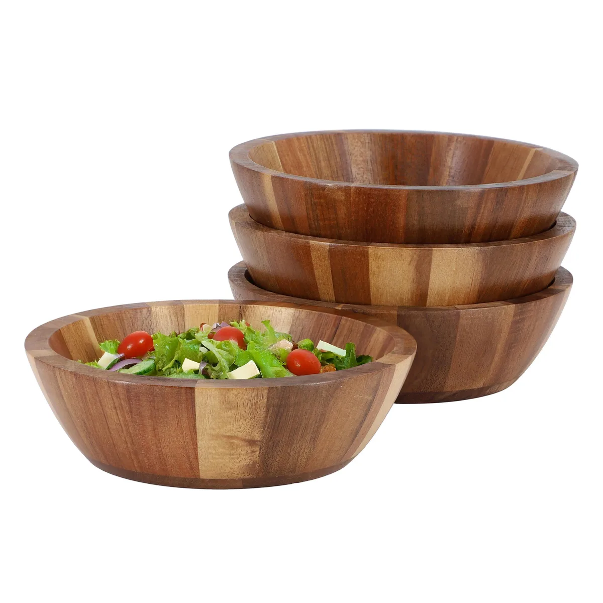 MegaChef MegaChef 4 Piece Acacia Wood 6.75 Inch Bowl Set — product photo