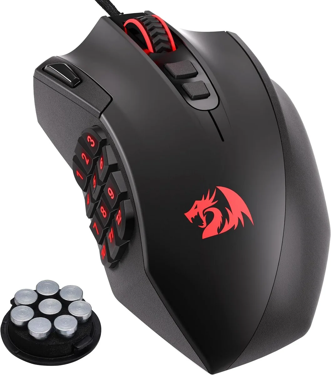 Redragon Redragon M921 MMO Gaming Mouse 12400 DPI 18 Buttons 12 Side Keys Wired RGB — product photo