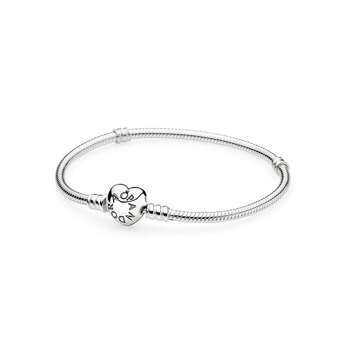 PANDORA PANDORA 590719-18 18 cm Silver Charm Bracelet with Heart Clasp — product photo