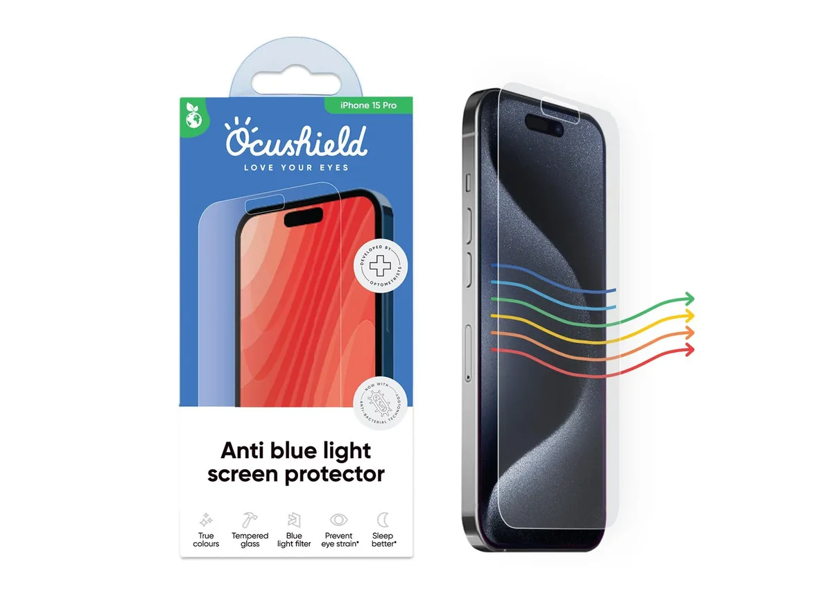  Ocushield Anti Blue Light Tempered Glass for iPhone 15 Pro 6.1 — product photo