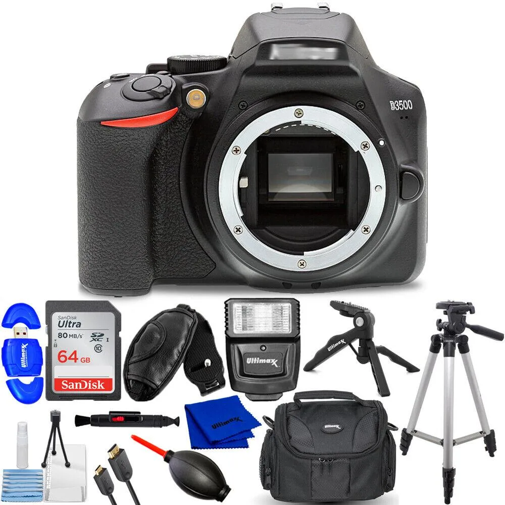 Nikon Global Nikon Global D3500 24.2MP DSLR Camera Body Only 10PC Accessory Bundle — product photo