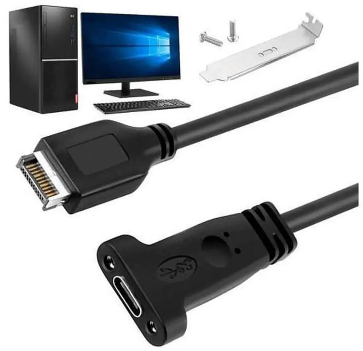 SMUGDESK SMUGDESK 50CM USB 3.1 Type E to Type C Internal Extension Cable — product photo