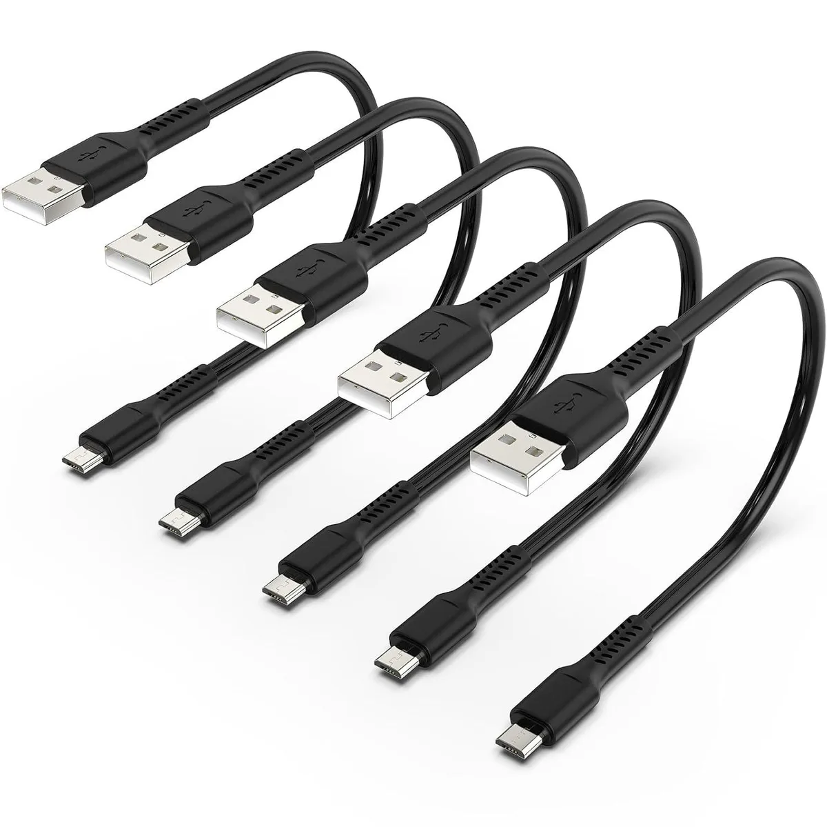 Kootion Kootion 1ft Micro USB 2.0 Cable 5 Pack Black — product photo