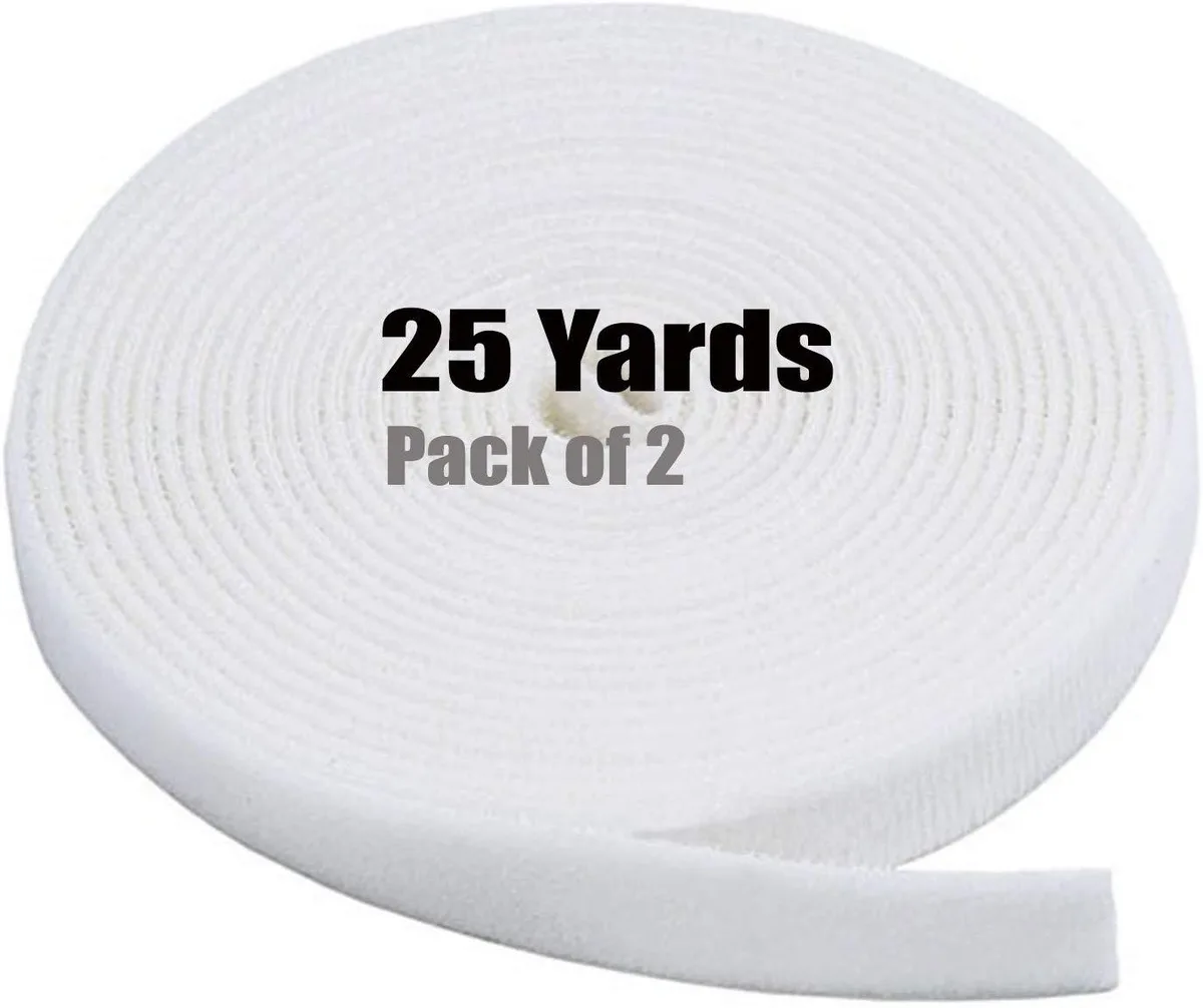 iMBAPrice iMBAPrice White Cable Fastening Tape 2-Pack .75 inch 25 Yards 75 feet — product photo