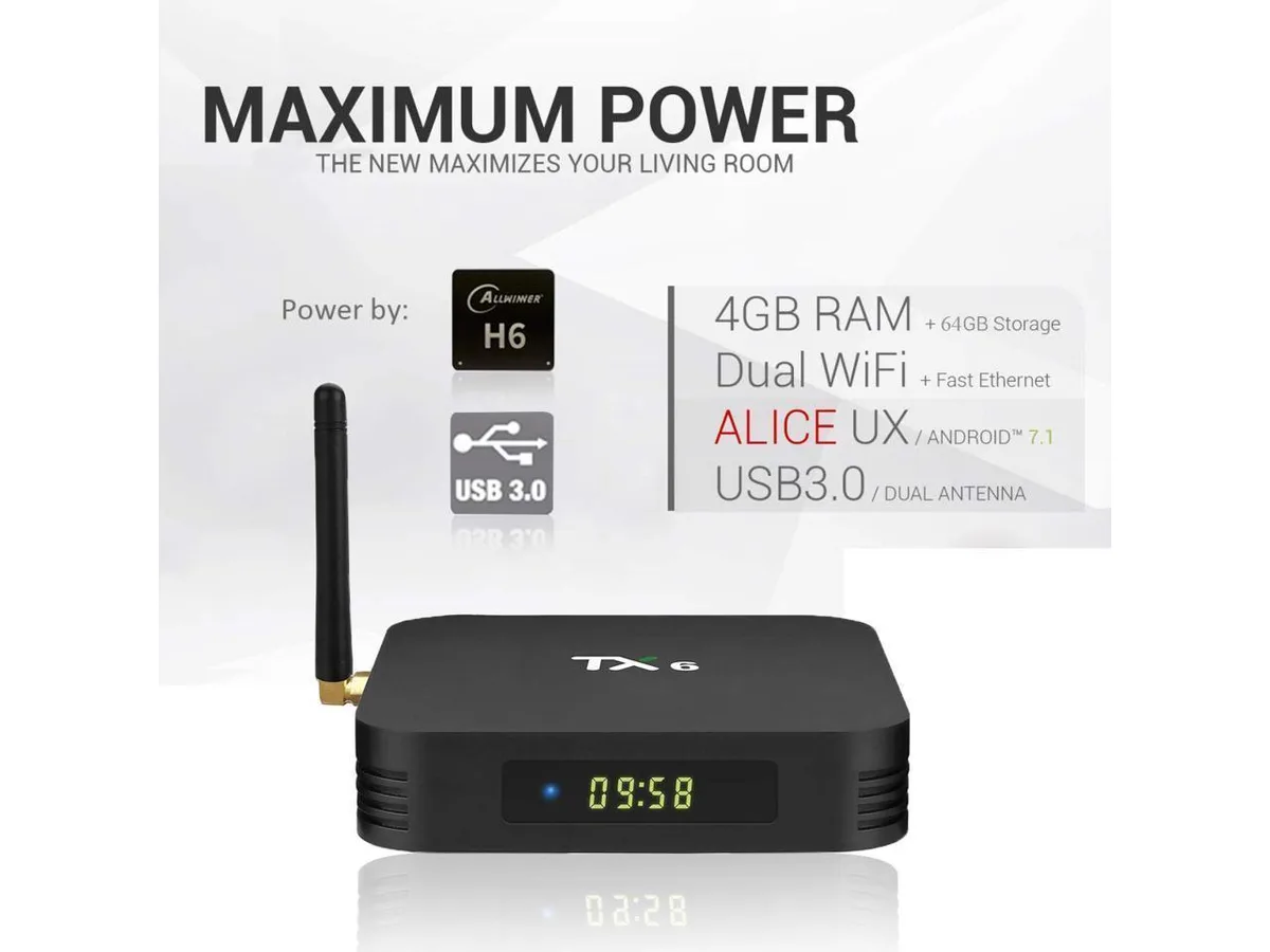BONAEVER BONAEVER Android 9.0 TV Box 4GB 64GB Quad Core 1.5 GHz 1080p 4K HDR — product photo