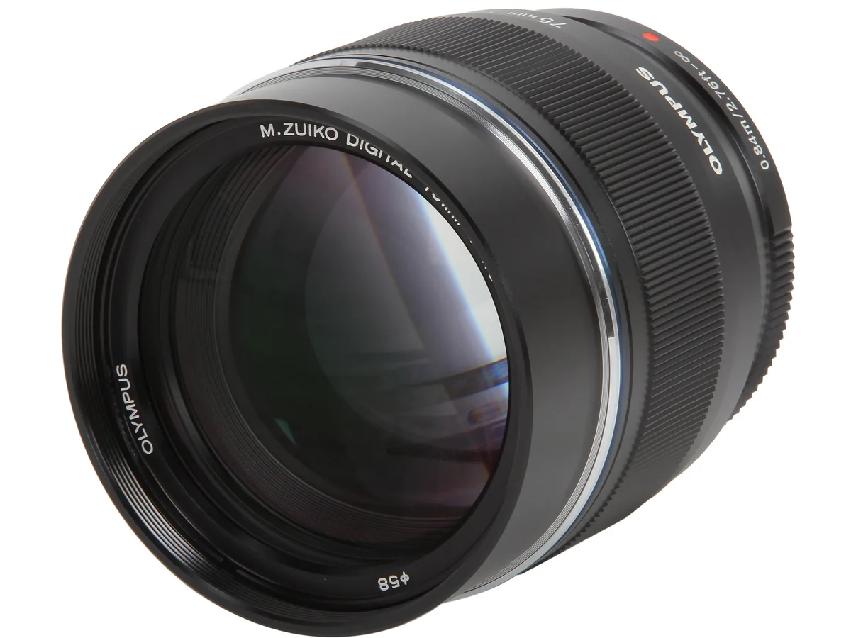 Olympus America Inc. Olympus America Inc. V311040BU000 75mm f/1.8 Micro Four Thirds camera lens — product photo