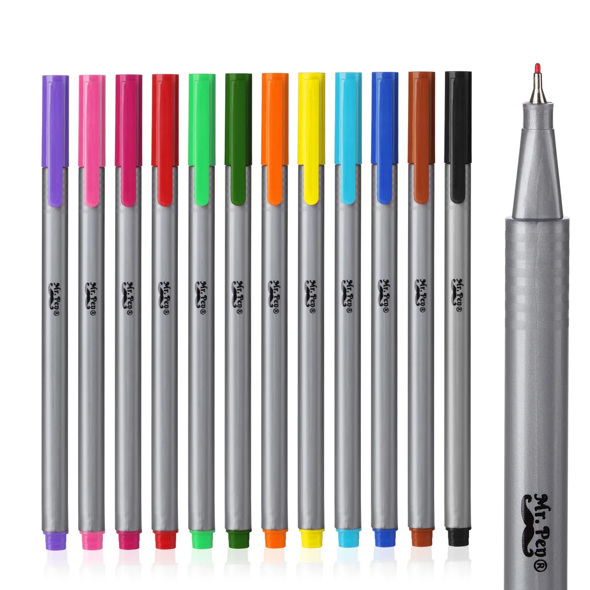  Colored Fineliner Pens 12 Pack Fine Point 0.4mm — product photo
