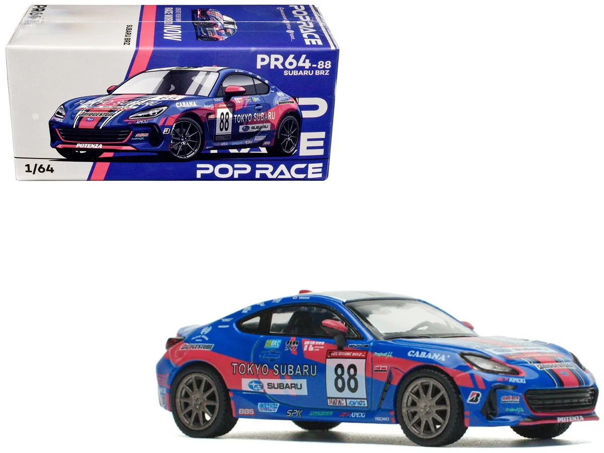 Pop Race Pop Race Subaru BRZ #88 Blue Tokyo Subaru Racing 1/64 Diecast Car — product photo