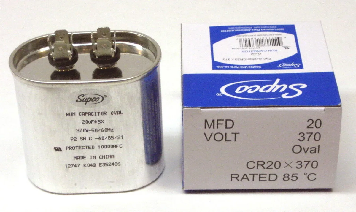 SUPCO SUPCO CR20X370 HVAC Control Oval Run Capacitor 20 MFD 370 VAC — product photo