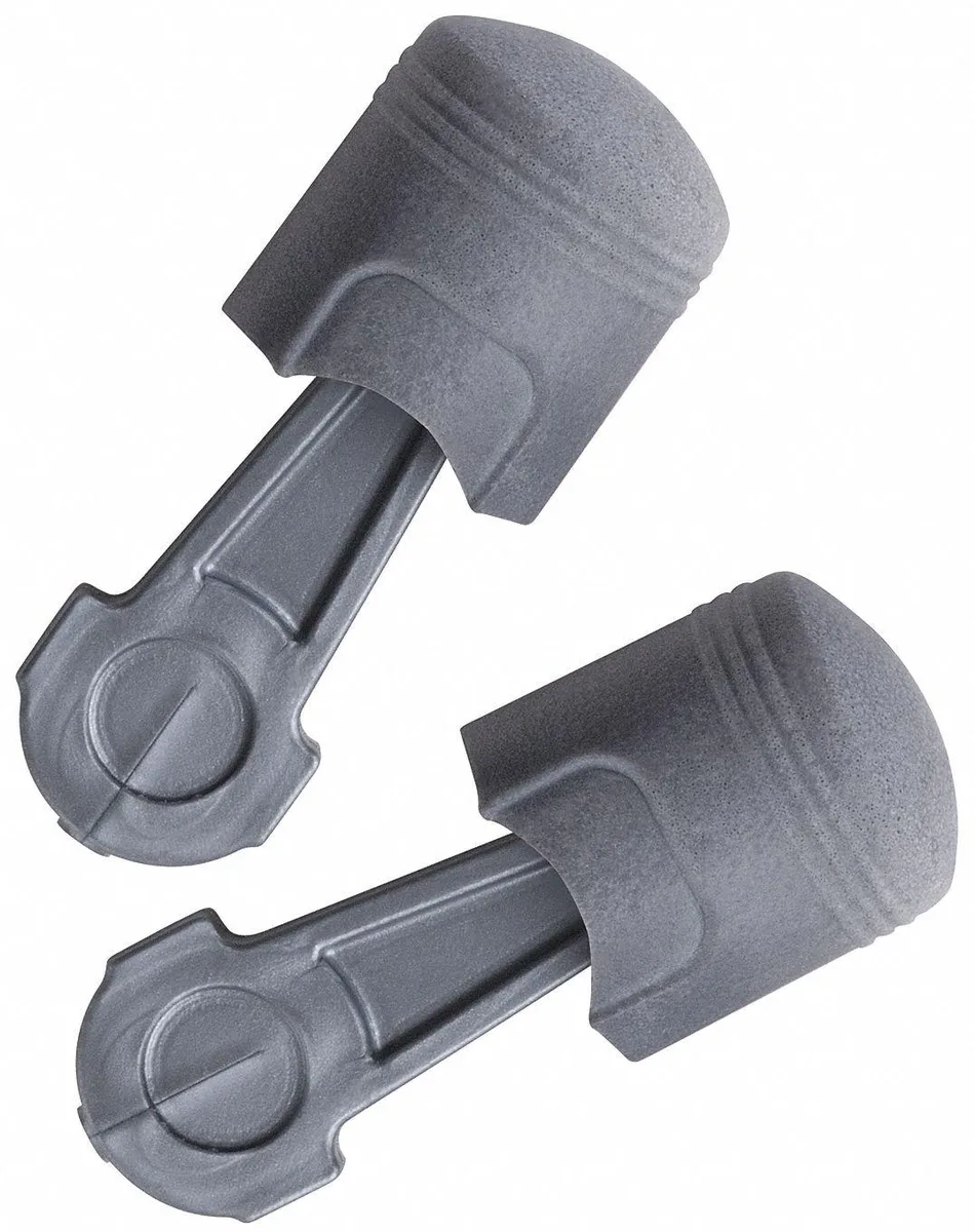 Silver foam ear plugs in pod shape, uncorded, bulk box of 100 pairs