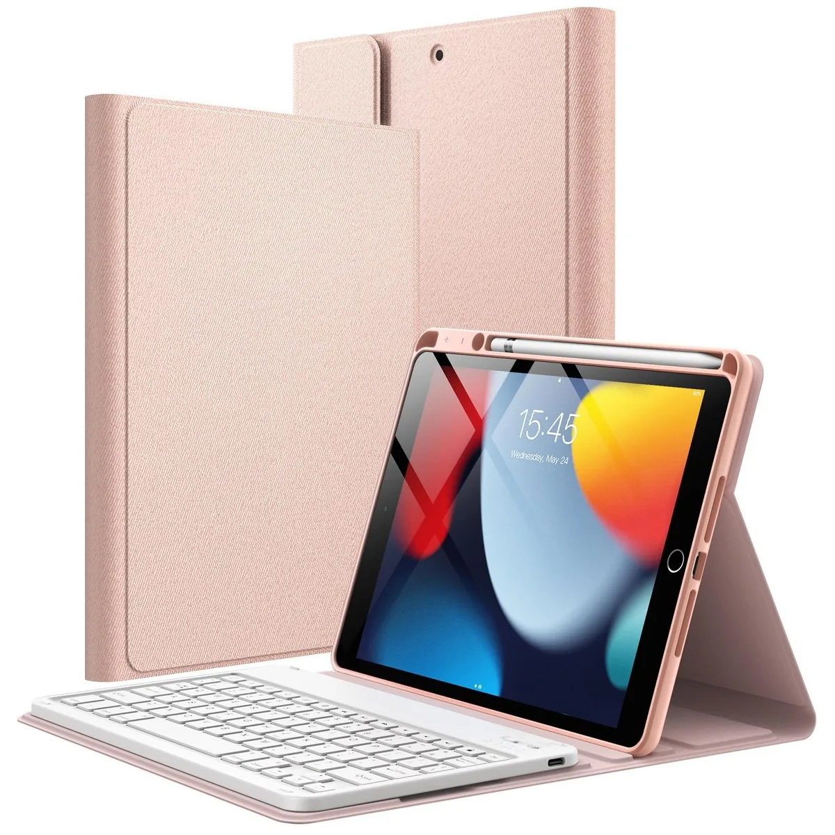 JETech JETech Keyboard Case iPad 10.2-Inch 2021/2020/2019 Rose Gold 2 in 1 accessory — product photo