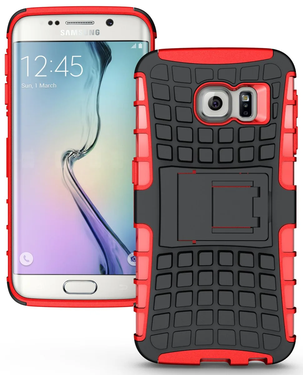 Nakedcellphone Nakedcellphone Grenade Hybrid Case with Stand Red/Black for Samsung Galaxy S6 Edge SM-G925 — product photo