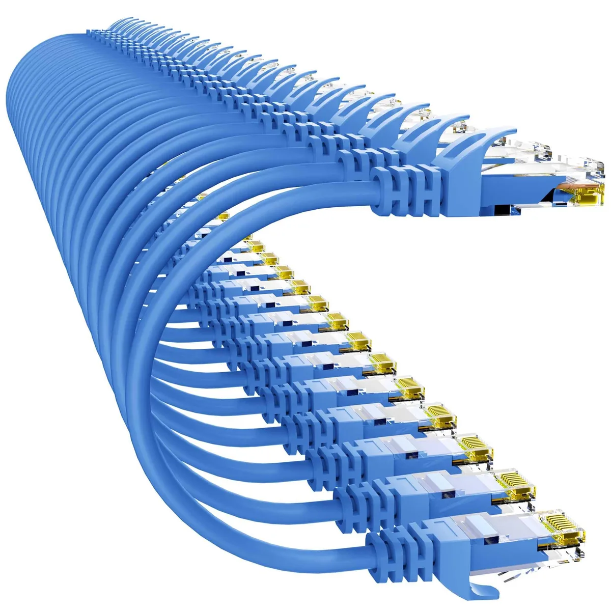  10Gsupxsel Cat 6 Ethernet Cable 0.5 ft 24-pack Blue — product photo