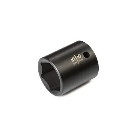 TEKTON 1/2 inch drive 15/16 inch 6-point impact socket, black finish with laser and stamped markings