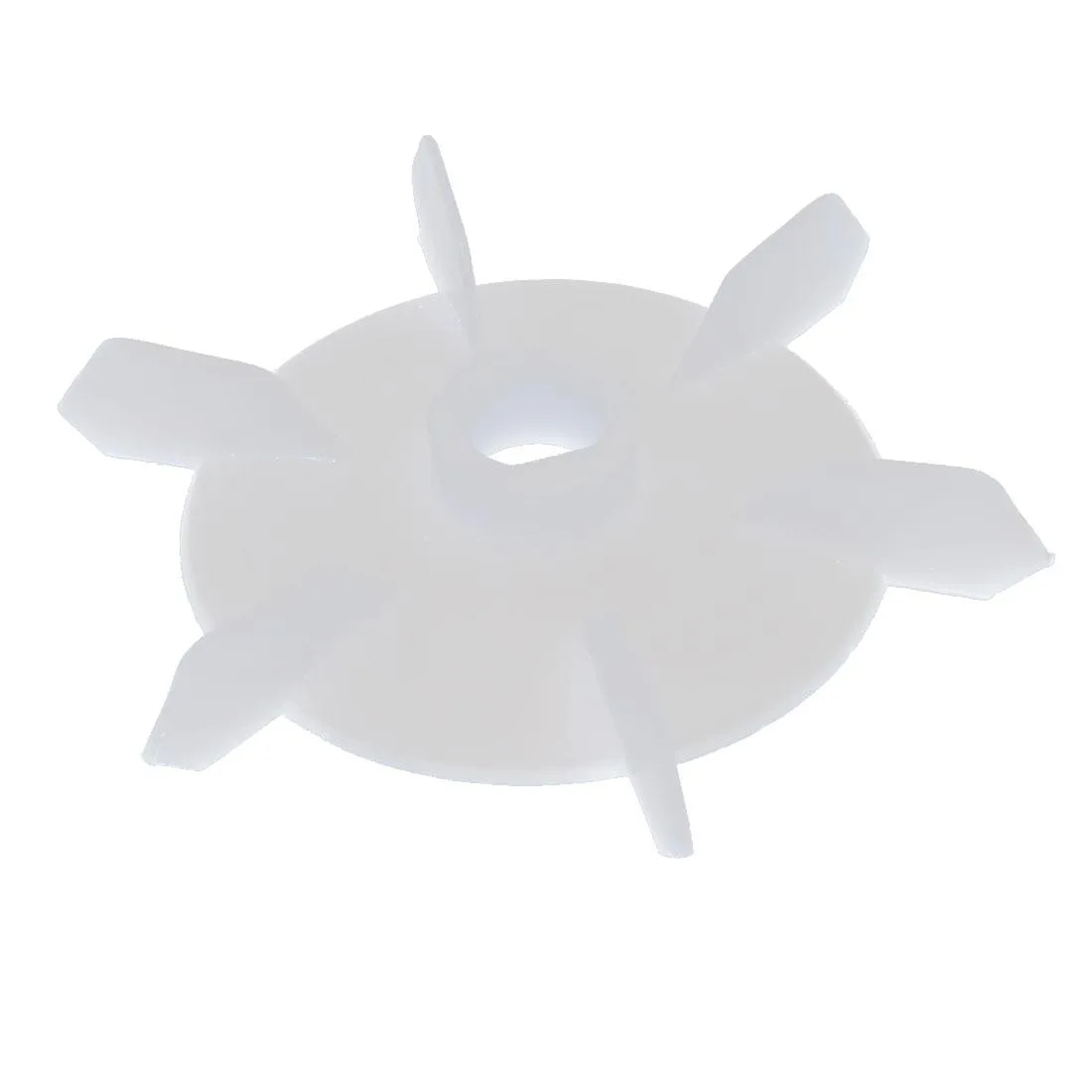 Off-white plastic fan vane wheel, six vanes, 20mm inner diameter, 22mm height, 140mm outer diameter