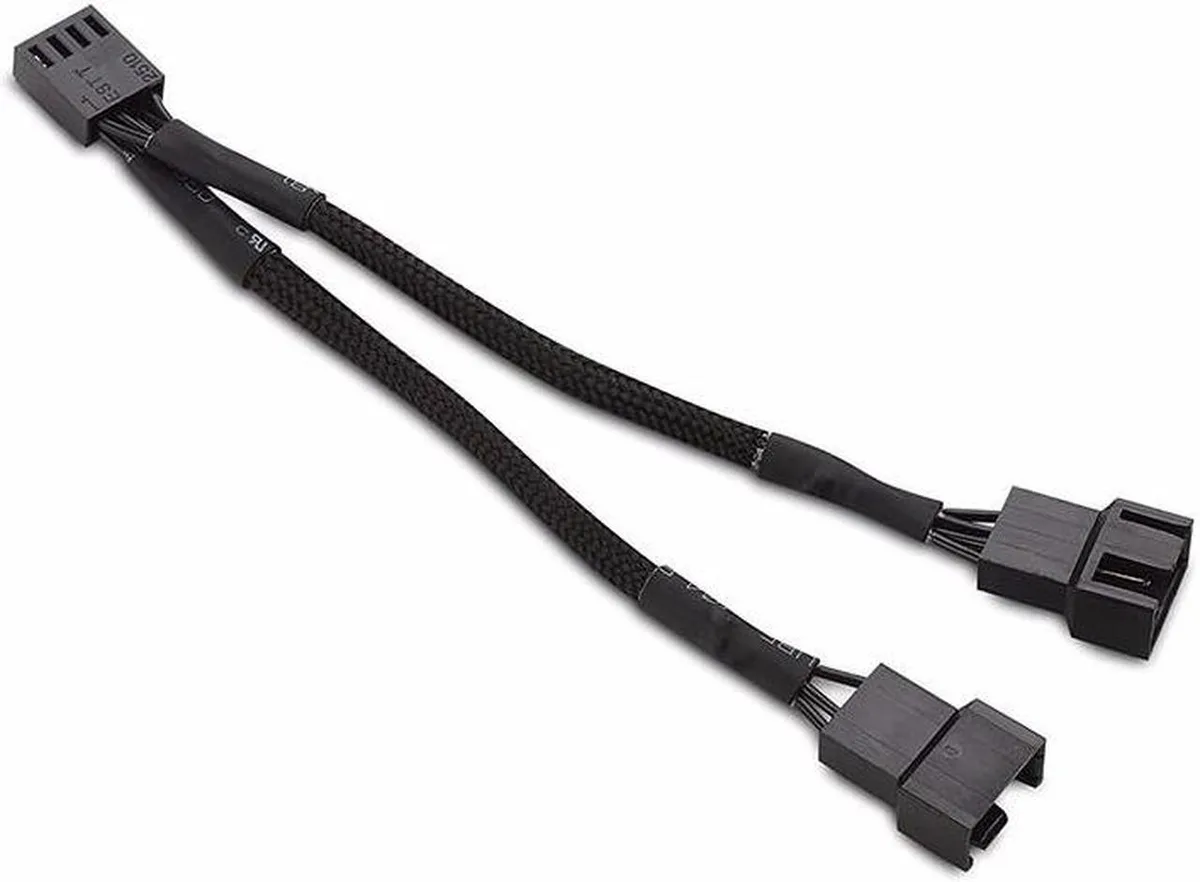 Vszerda Vszerda PWM Fan 4-pin Splitter Cable 6 inch 22AWG Black Net Jacket Sleeved — product photo
