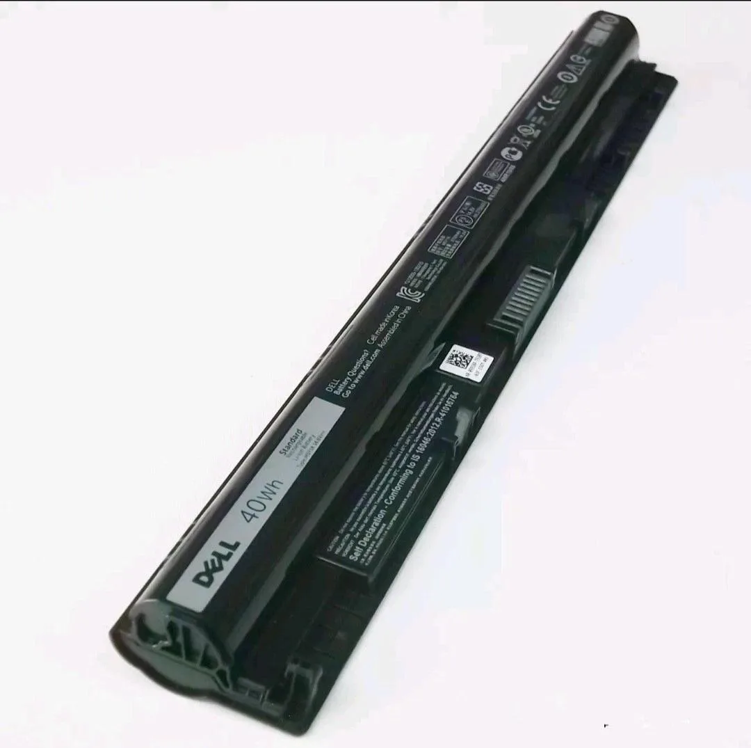 Black rectangular lithium-ion laptop battery with label showing 40Wh 14.8V 185W