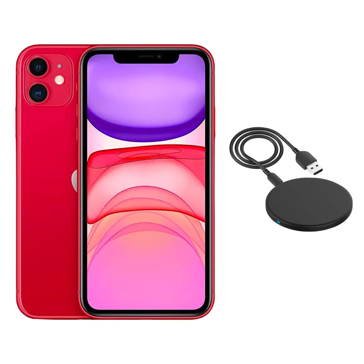 Apple Apple iPhone 11 A2111 64GB Red Fully Unlocked w/ Wireless Charger cell phones - unlocked — product photo