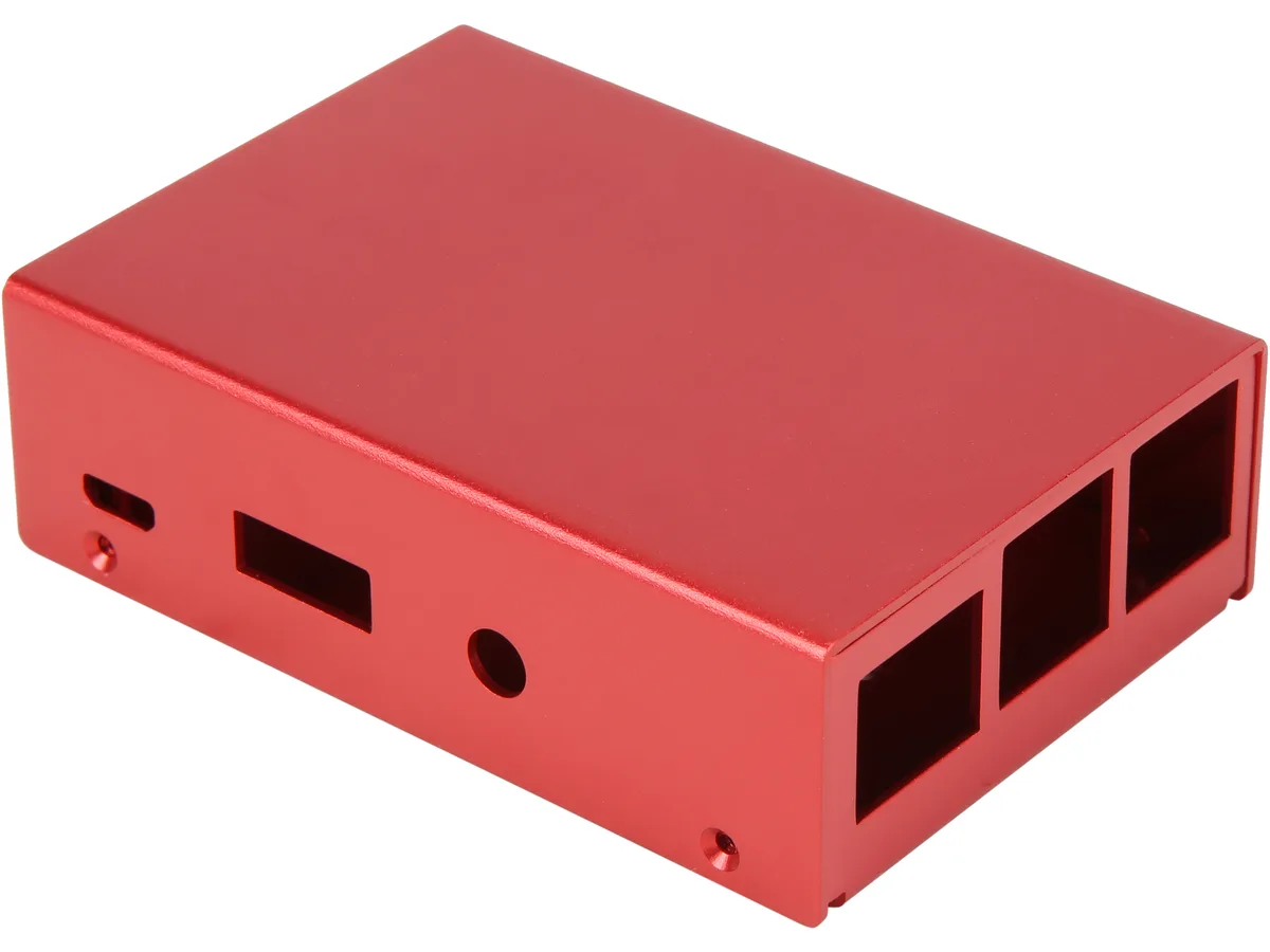 Micro Connectors Micro Connectors RAS-03RDPWR-PI Aluminum Case for Pi 3 B/B+ with 5V/2.5A PSU — product photo