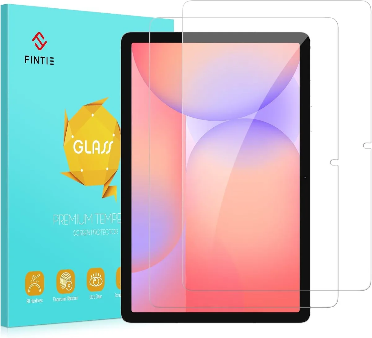 Two clear tempered glass screen protectors in packaging