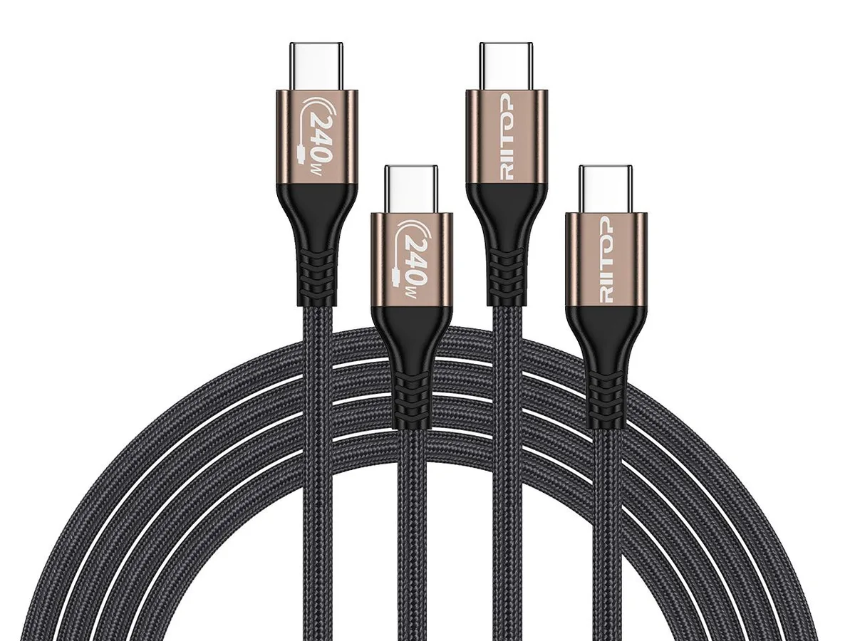 RIITOP RIITOP USB-C to USB-C cable 6.6ft 240W 2-pack — product photo