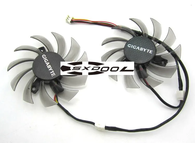 SXDOOL SXDOOL PLD08010S12H 75mm Blue 3-Pin Graphics Card Fan Pair — product photo