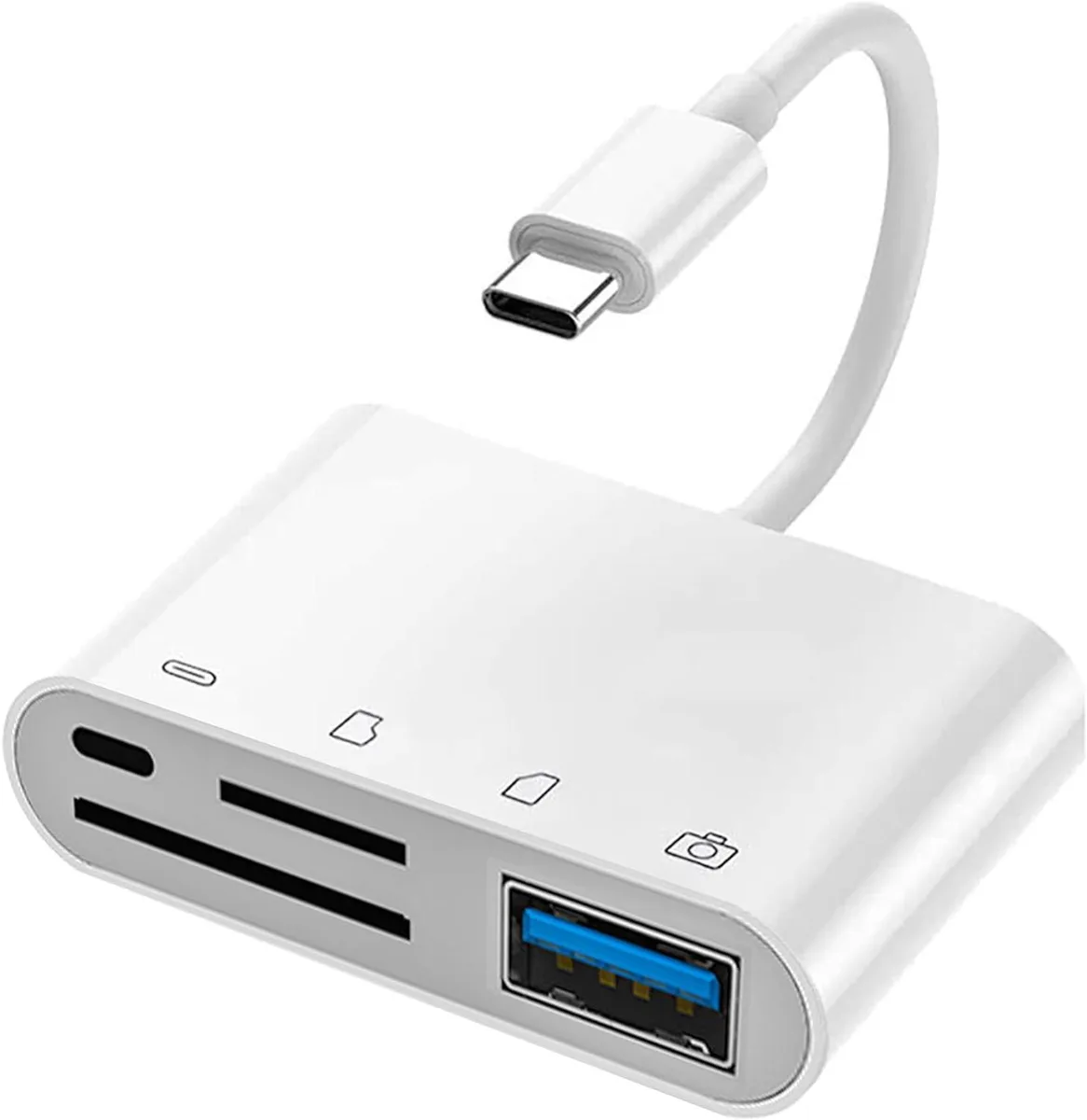 BONAEVER BONAEVER 4-in-1 USB-C Card Reader White — product photo
