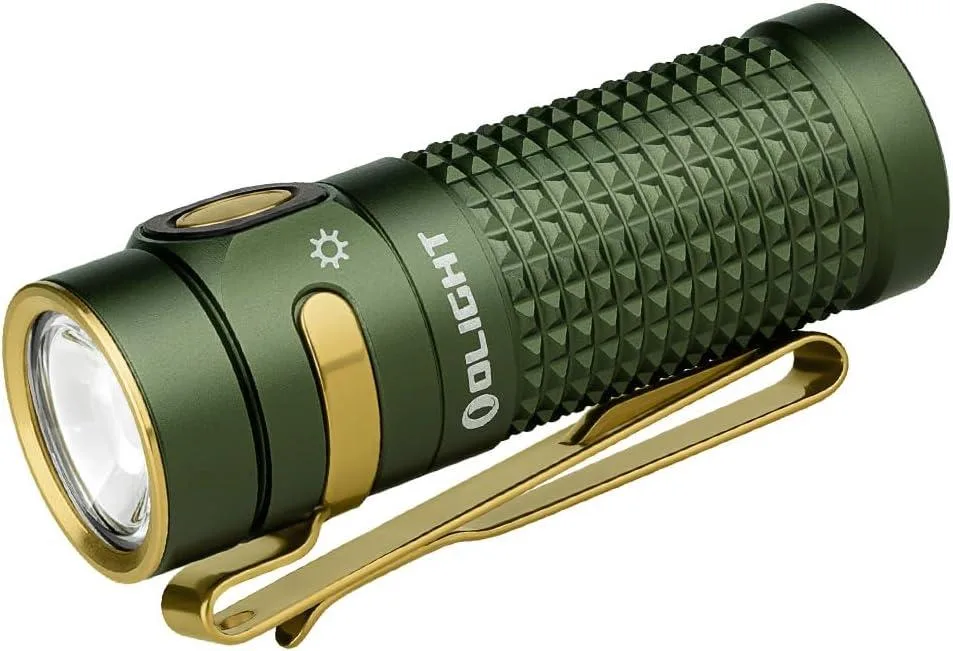 Compact OD green EDC flashlight with magnetic tail cap, 2.48 inches long