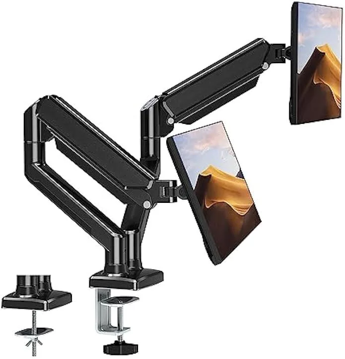 TAURKENAM TAURKENAM ErgoFocus Dual Monitor Mount 13-32 Inch Gas Spring VESA 75x75 100x100 19.8lbs office equipment — product photo