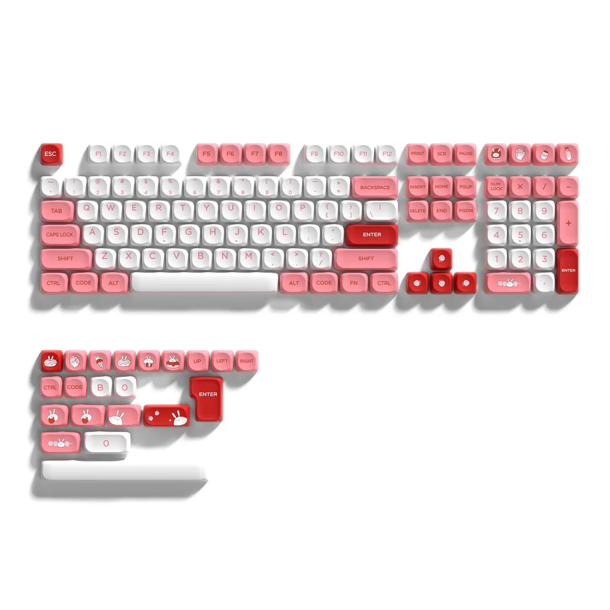Womier Womier MOA Profile PBT Keycap Set 130 Key Pink Rabbit keyboard accessory — product photo