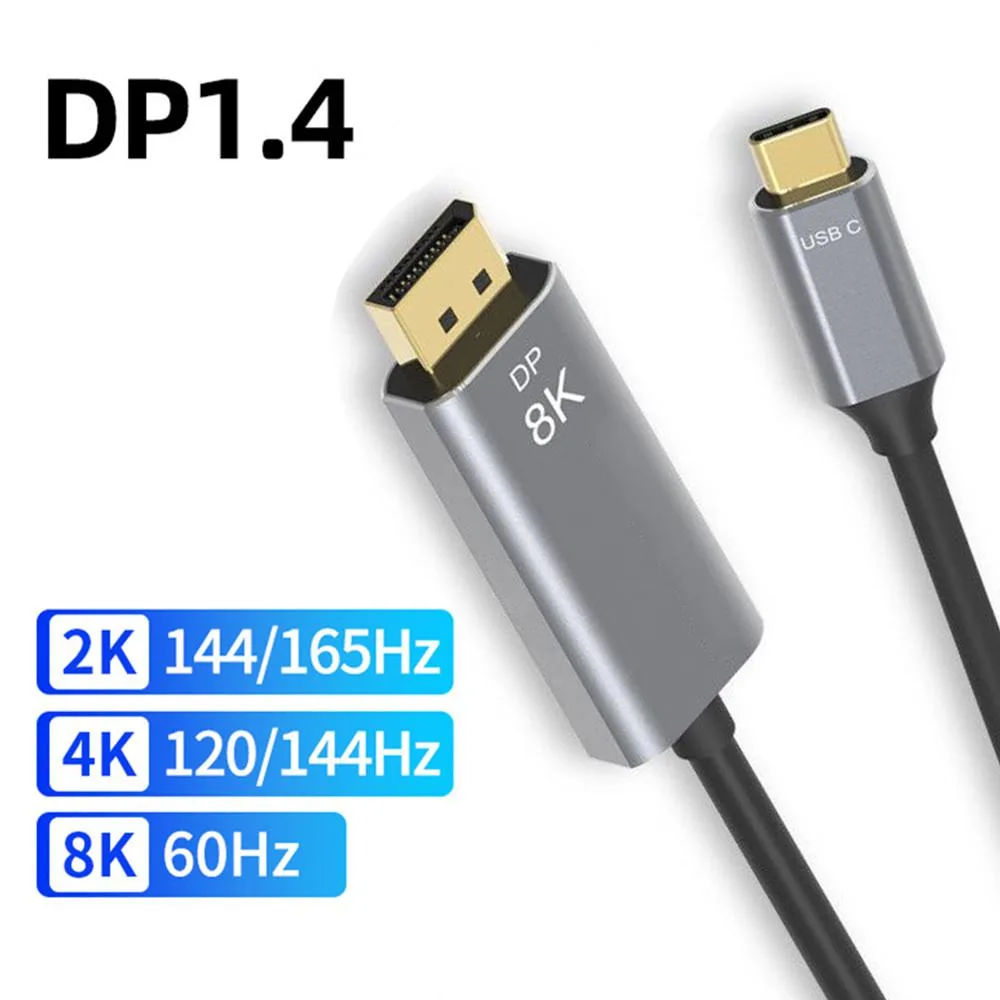 ESTONE ESTONE BK-CD2 USB-C to DisplayPort 1.4 cable 10 ft 8K 60Hz 4K 144Hz 32.4Gbps — product photo