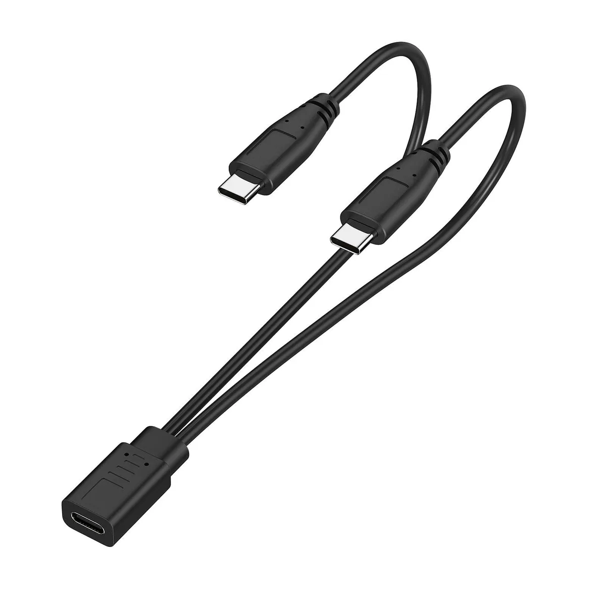  Cable Matters 30CM-USBC-FEMALE-2MALE-BK power splitter cord — product photo
