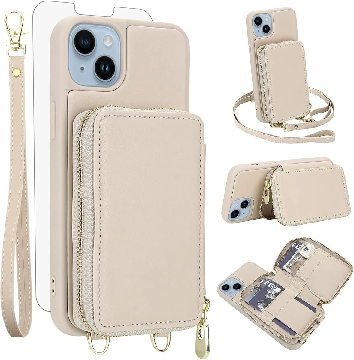 Transcend Transcend Wallet Case iPhone 13/14 6.1 inch Beige — product photo