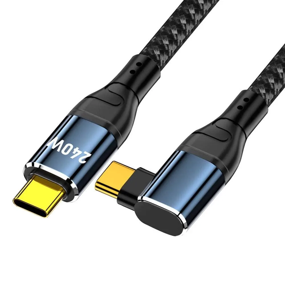 Fervit Fervit USB-C 240W 480Mbps 48V 5A left right angled 90° cable 100cm — product photo