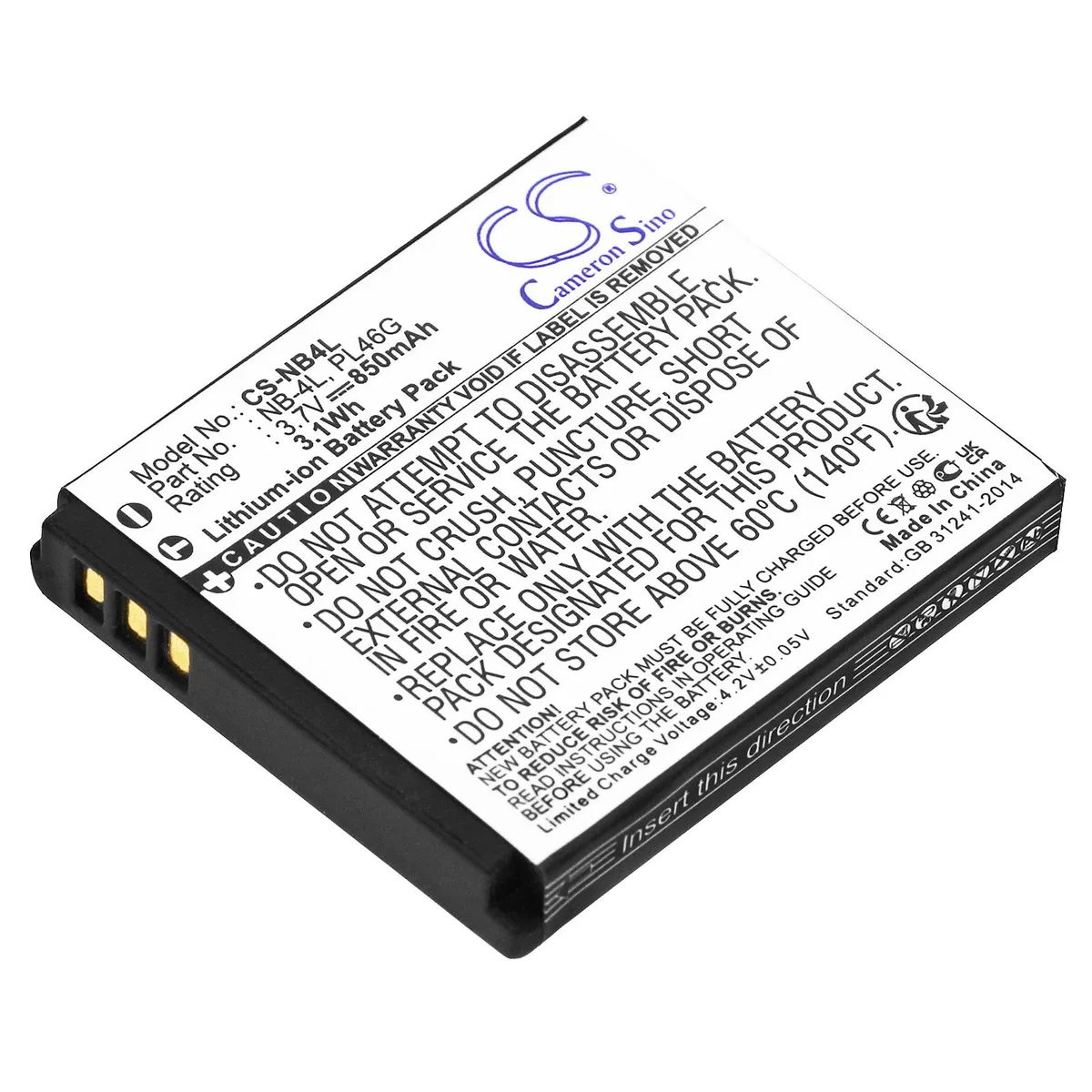 Cameron & Co Cameron & Co DS-CS-NB4L camera battery 3.7V 850mAh — product photo