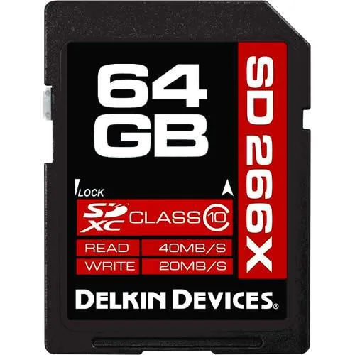 Delkin Delkin CVK 64GB SDXC 266x Class 10 UHS-II memory card — product photo